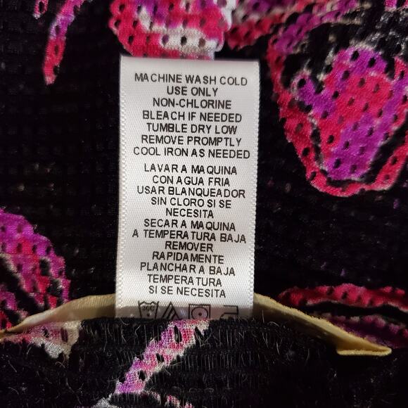 Aqua Blues Floral Sheer Mesh Open Asymmetrical Cardigan Topper Size 2X Beach - Picture 8 of 9